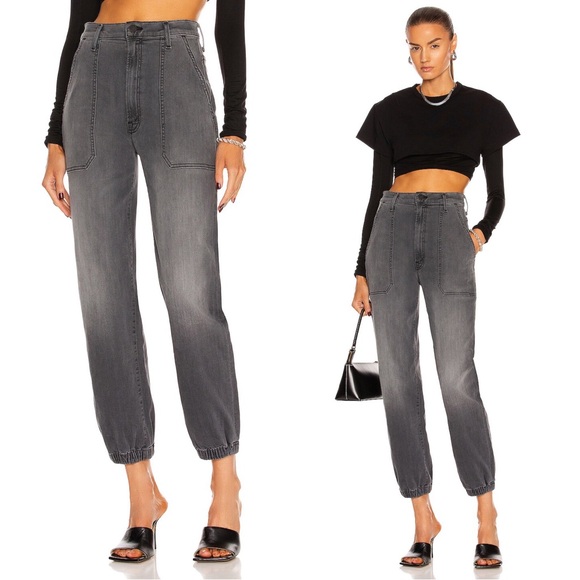 MOTHER • The Wrapper Patch Springy Ankle jean jogger Dancing In The Moonlight - Picture 1 of 14